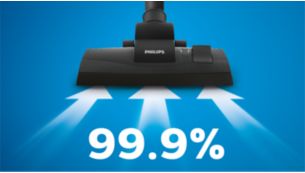Recoge hasta el 99,9 % del polvo* para obtener una limpieza fantástica